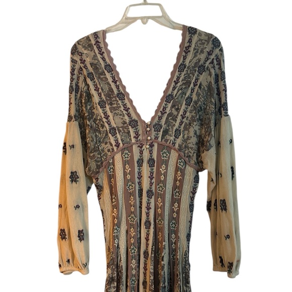 Anthropologie let me be floral embroidered lace dress S flowy bohemian $248 - Picture 12 of 13